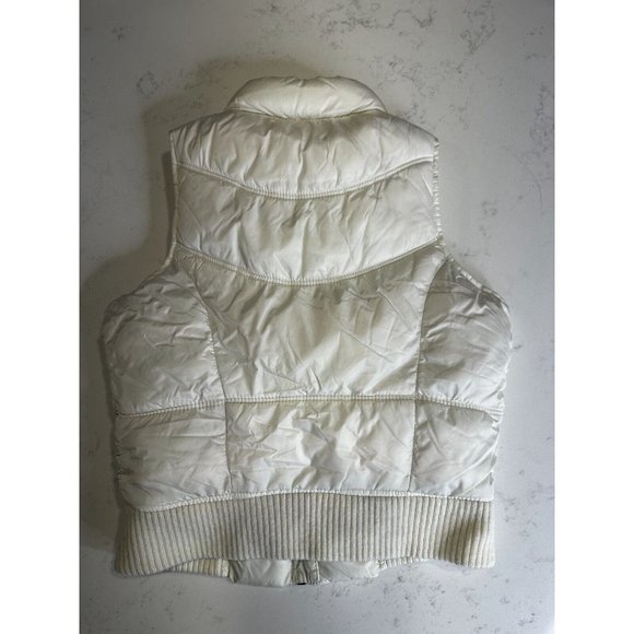 Old Navy Vest Girl Size X-Small White Polyester Urban Puffer Sleeveless Full Zip - Picture 2 of 7